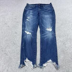 Gap Jeans Best Girlfriend Blue Distressed Pockets Women’s Size 26